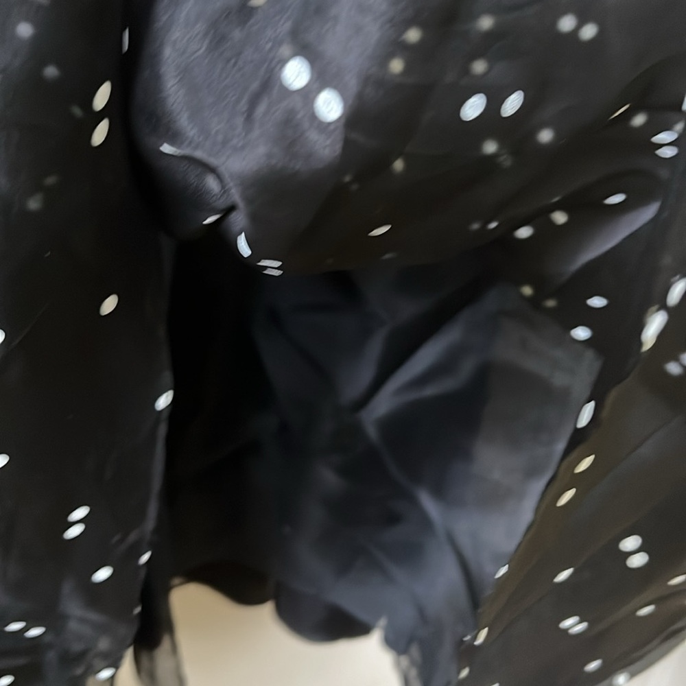 Kay Unger Black White Dot Prom Dress Formal Bow Size 10 - Picture 4 of 8